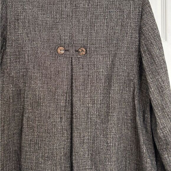 J Jill Blazer Womens Gray Tweed Lightweight Linen Blend Blazer Size Medium Tall - Picture 5 of 13